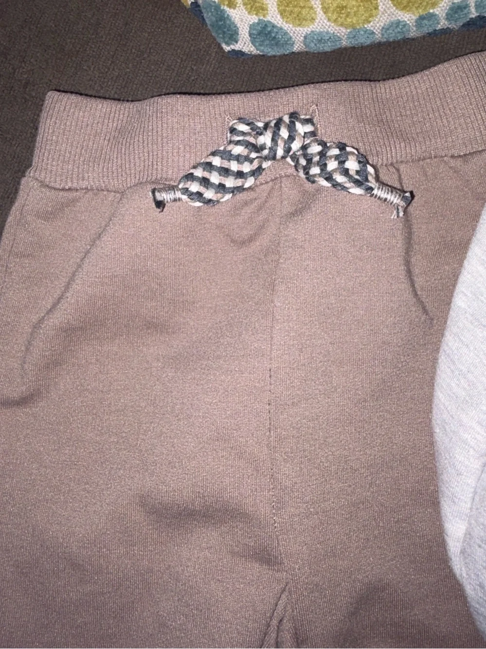Two piece puppy dog sweatsuit set with cute warm top and cuff bottom pants